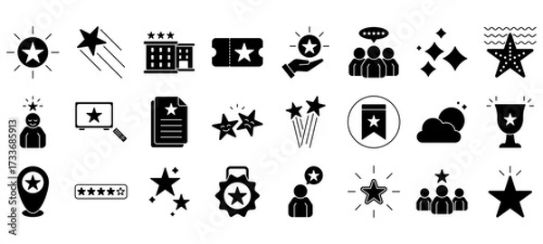 Fototapeta Set of Star Icons or symbols Vector fully editable file.
