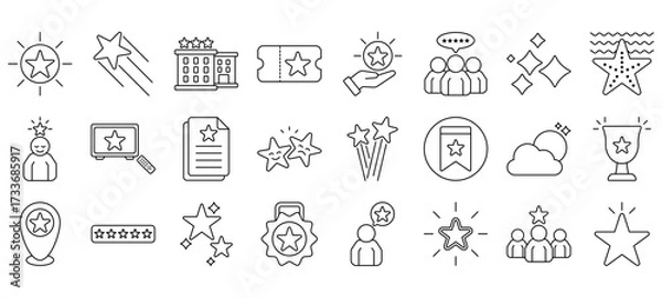 Fototapeta Set of Star Icons or symbols Vector fully editable file.