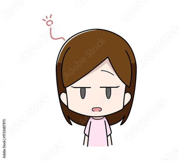 Fototapeta ボーっとしている女性のイラスト