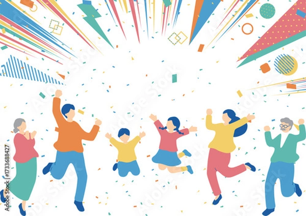 Fototapeta 盛り上がる家族