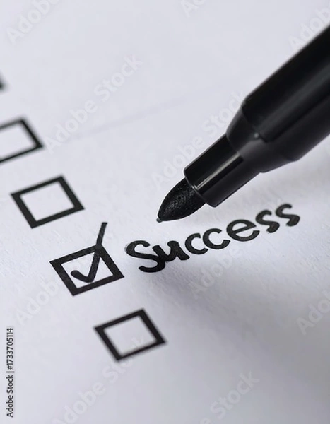 Fototapeta Checklist marking, word success