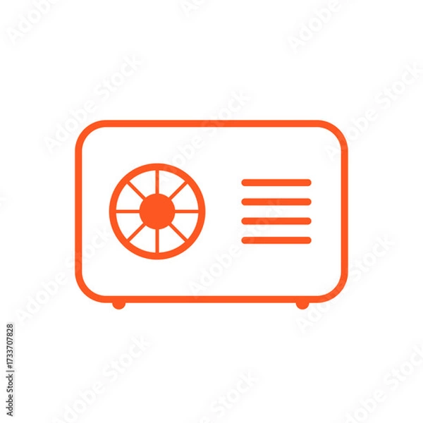 Obraz heat pump icon or air conditioner vector symbol. climate device