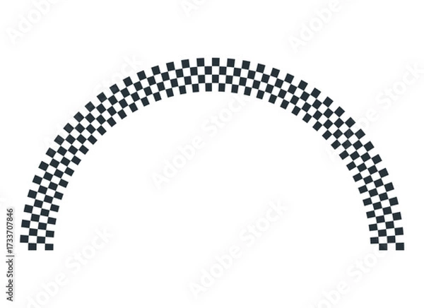 Obraz checkered circle. black and white border for racing motorsport. round frame.