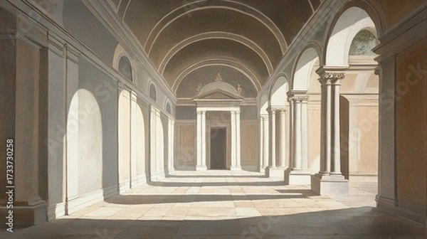 Fototapeta Classical Architecture: Sunlit Colonnade