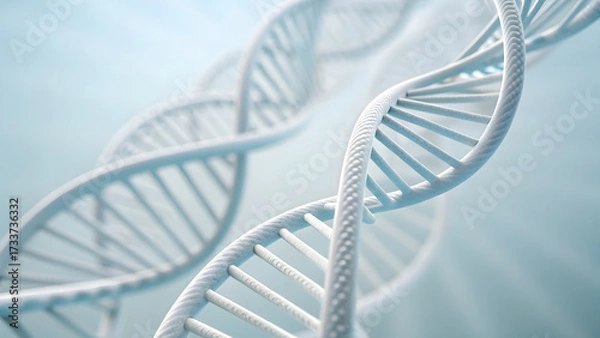 Obraz Molecular Structure and Its Significance in Science. minimalistic 3d molecular dna helix soft lighting