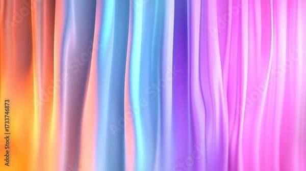 Fototapeta Smooth vertical stripes in bright gradient colors for a futuristic and clean visual effect