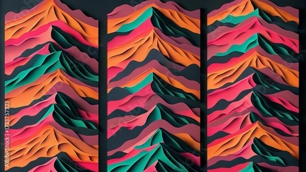 Fototapeta Abstract background with 3d paper cut shapes. Futuristic design.