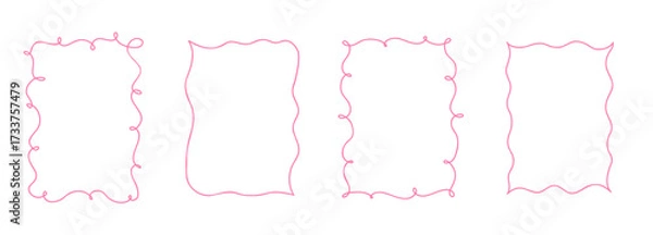 Fototapeta Whimsical frame with soft pastel swirly border illustration