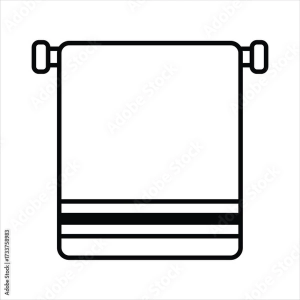 Fototapeta Clean Towel on a Rod Design Elements Illustration