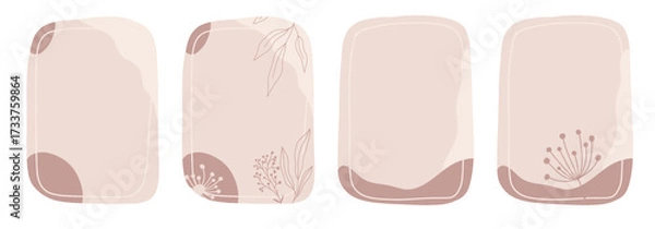 Fototapeta Muted Botanical Frames for Invitations and Branding
