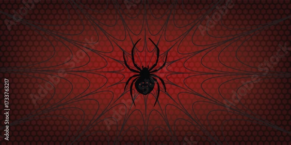 Fototapeta Spider web. Cobweb on Red background. Vector illustration