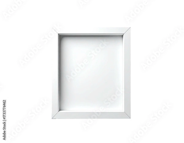 Obraz A white, rectangular picture frame with a shadow, isolated on a black background