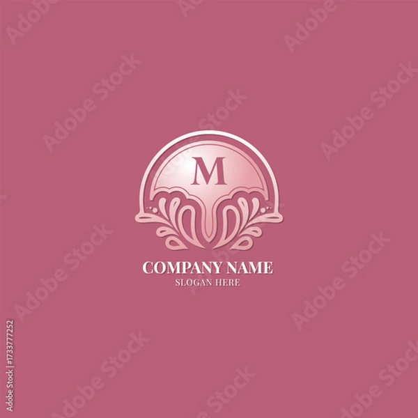 Fototapeta Elegant Ornamental Letter M Initial Monogram Crest Logo Emblem Design