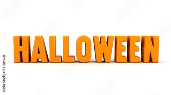 Fototapeta Isolated halloween word on white background – holiday typography art