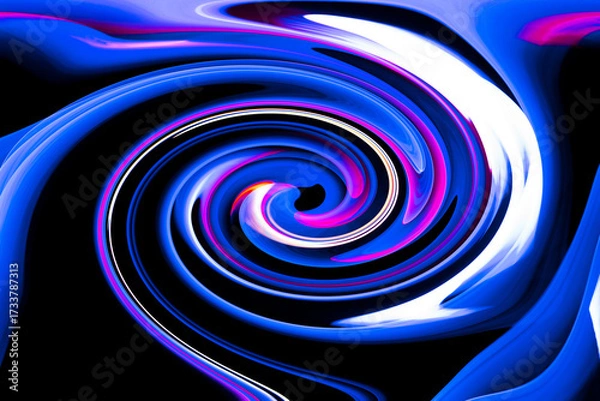 Obraz 黒バックに浮かぶカラフルな渦巻き