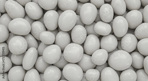 Fototapeta Seamless White Pebble Stone Texture for a Minimalist Background