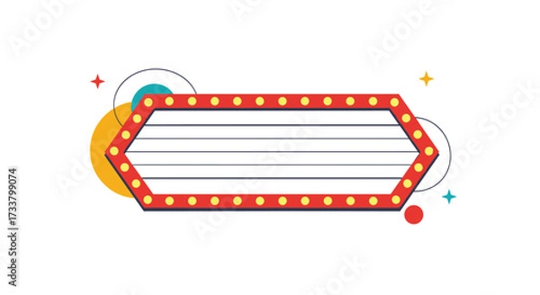 Fototapeta Retro illuminated marquee sign for entertainment events and celebrations.