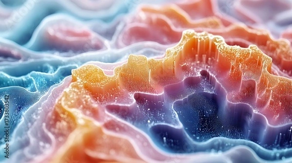 Obraz Chromatic topography: A vibrant exploration of textured, layered landscapes