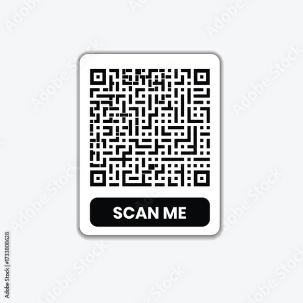Fototapeta Modern 3D QR code scan for phone. QR code for mobile app, payment and phone. 