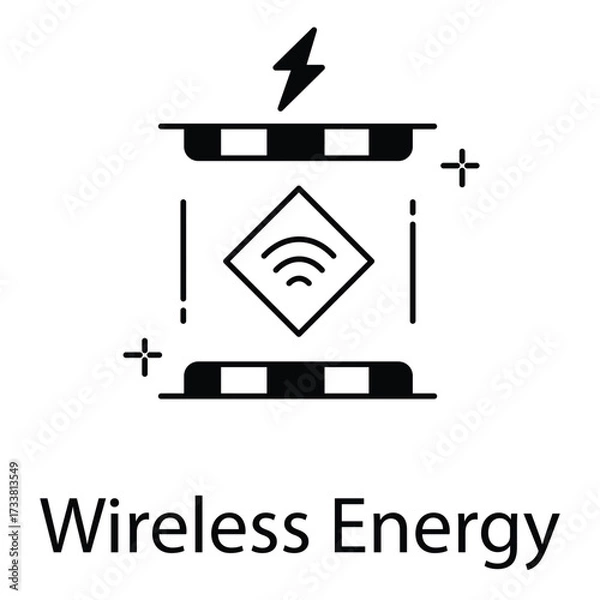 Fototapeta Wireless Energy Icon for Innovative Power Transfer Technology and Smart Charging Solutions