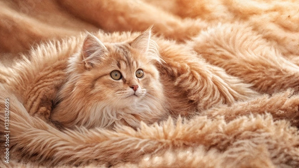 Fototapeta cat lying on the carpet