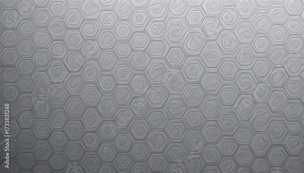 Fototapeta Seamless grey geometric hexagon pattern with embossed texture background
