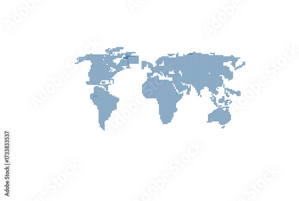 Obraz Abstract Dotted World Map white Background vector illustrator