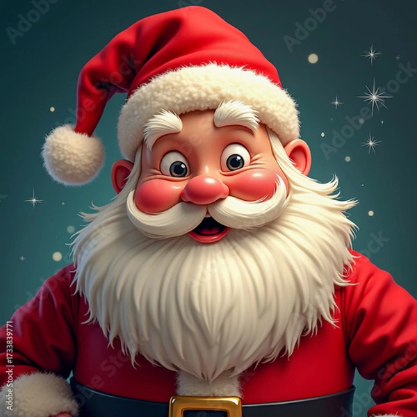 Obraz Jolly Santa's Close-up Christmas Joy