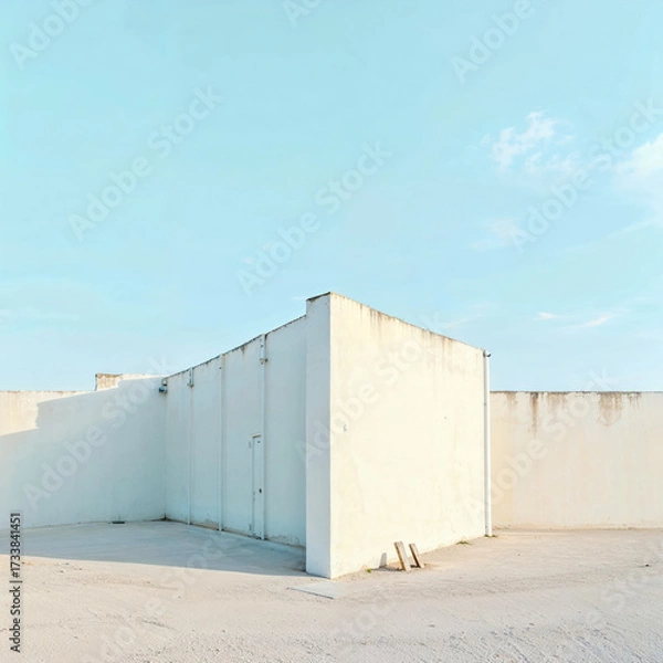 Obraz Minimalist White Walls Under a Serene Blue Sky