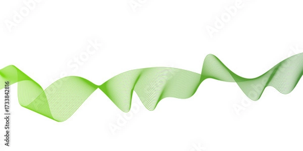 Fototapeta abstract green wave line background, abstract smooth waves on white background,.presentation in bussines banners,green lines vector banner template background,