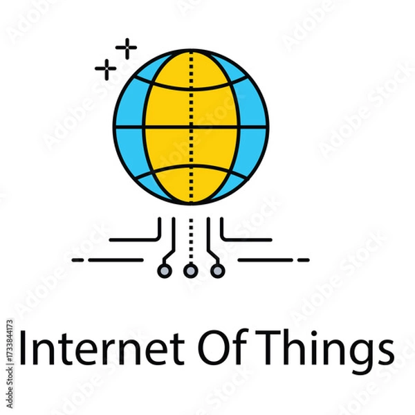 Fototapeta Internet of Things Illustration for Smart Devices Data Connectivity and Modern Technology