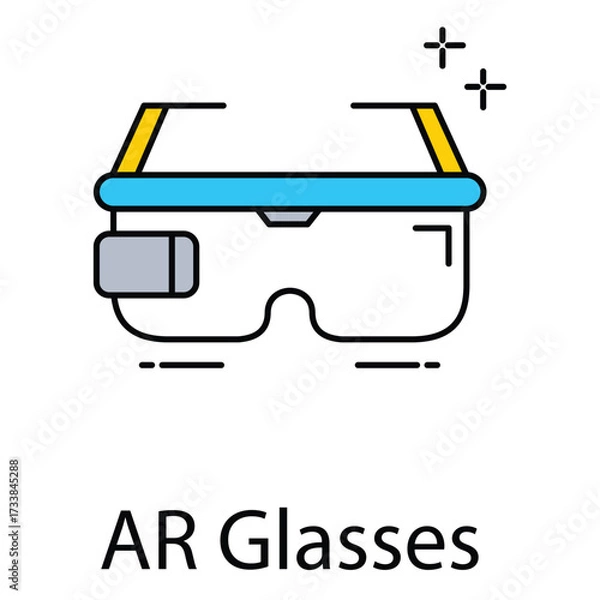 Fototapeta AR Glasses Illustration Showing Smart Wearable Augmented Reality Technology and Immersive Eyewear