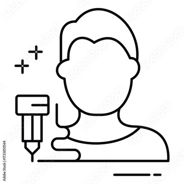 Fototapeta Human Body Printing Icon Showing Advanced Bioprinting Technology for Medical Research Applications