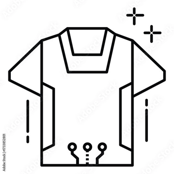 Fototapeta Smart Clothing Icon Showing Digital Wearable Technology for Fashion and Health Innovation
