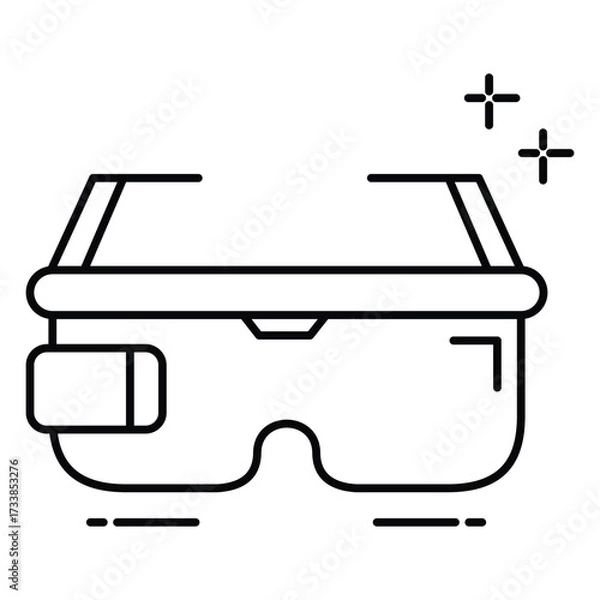 Fototapeta AR Glasses Icon Depicting Digital Augmented Reality Smart Eyewear for Futuristic Technology