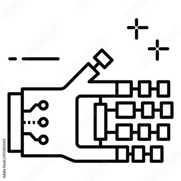 Fototapeta Motion Glove Icon Representing Futuristic Wearable Technology for Hand Tracking and Gaming