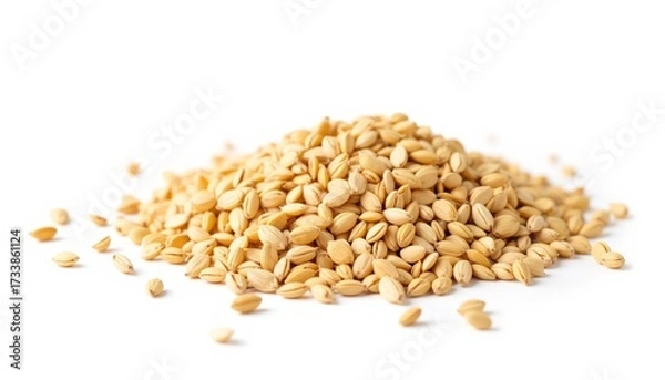 Obraz Pile of sesame seeds on white background  