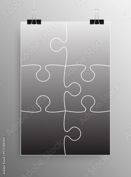 Obraz Grey Puzzle Pieces JigSaw Vector Background.