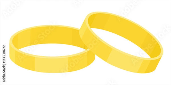 Obraz Pair of golden rings isolated on white background. Wedding ring. Simple elegant ring