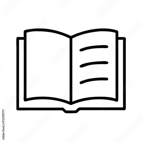 Fototapeta Vector art of open book icon symbol of knowledge, education, reading, and literature concept