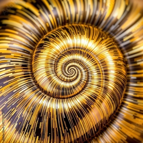 Fototapeta Golden Snail Shell Macro