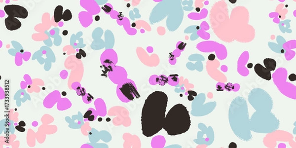 Obraz Floral seamless pattern with different abstract flowers. Vector background, design, print, wrapping paper, textile, wallpaper