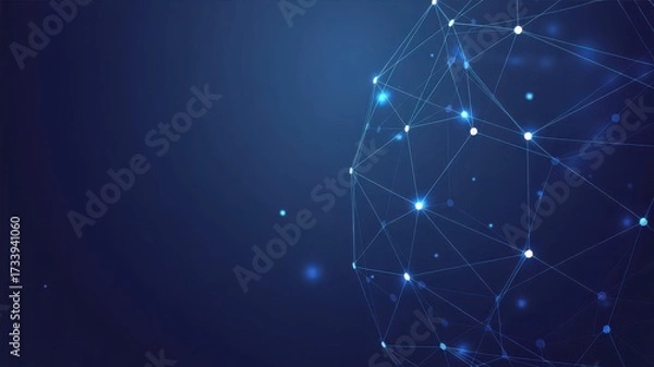 Fototapeta Abstract network connection structure digital technology background illustration