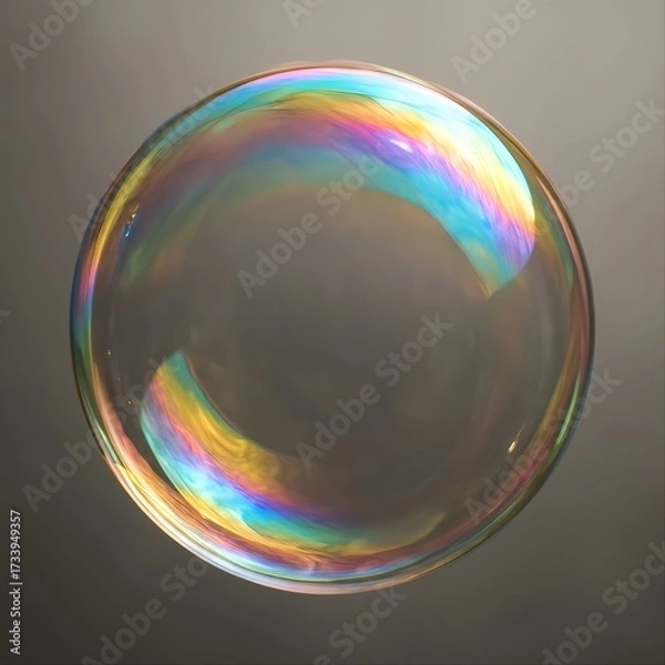 Fototapeta Transparent Soap Bubble with Rainbow Reflection