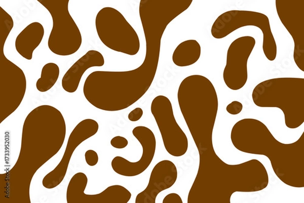 Fototapeta Abstract chocolate splash and drip background with fluid brown organic shapes.