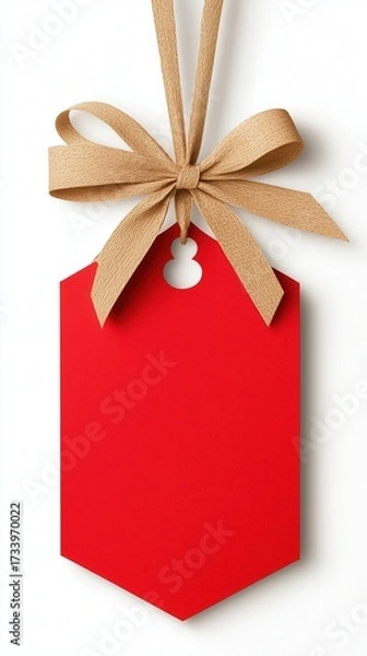 Obraz Premium Red Paper Label: Authentic Vintage Sticker Design for Branding and Product Packaging