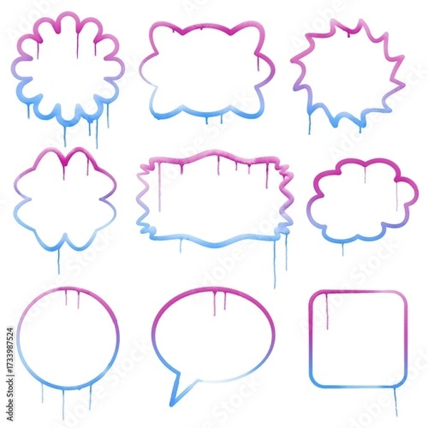 Fototapeta Watercolor abstract shapes design set