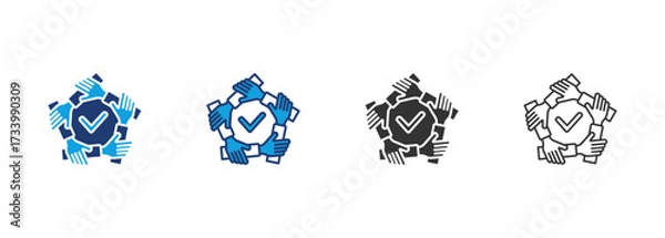 Fototapeta Unity Icon Set Multiple Style Collection
