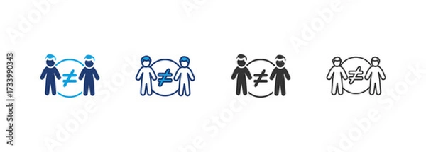Fototapeta Difference Icon Set Multiple Style Collection