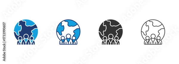 Fototapeta Multicultural Icon Set Multiple Style Collection